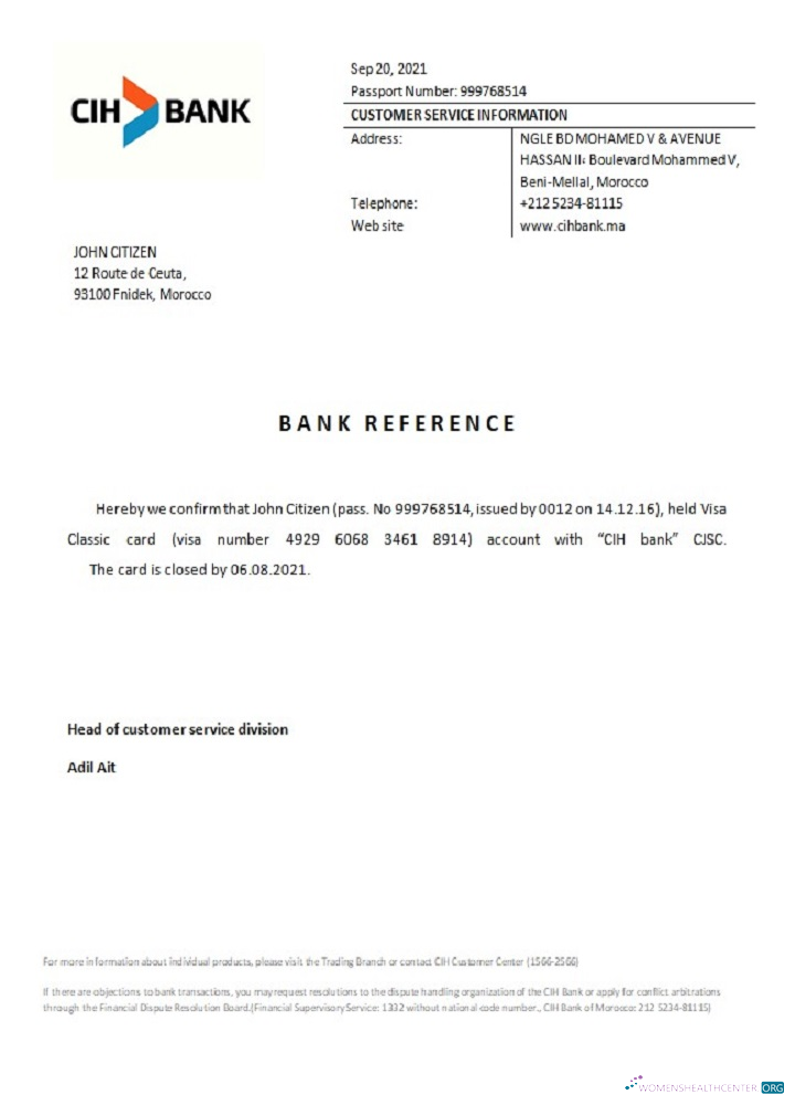 Download Morocco CIH bank closure reference Photoshop template